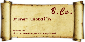 Bruner Csobán névjegykártya